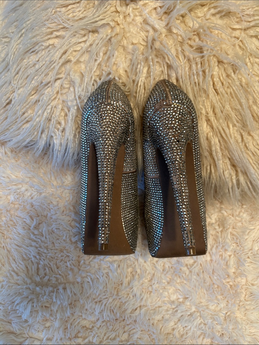 Steve Madden Silver Rhinestone Platform Heels - Picture 7 of 11